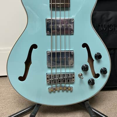Warwick RockBass Star Bass 5-String Semi-Hollow Bass Guitar 2025 - Solid Daphne Blue High Polish image 2