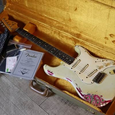 Fender Custom shop‘60 Stratocaster Heavy Relic Olympic White over Paisley 2016 image 3