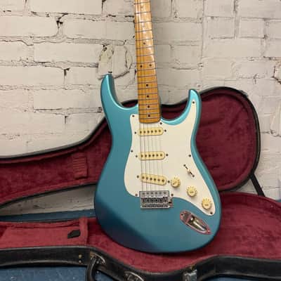 Vintage Palmer Strat Style Electric Guitar Metallic Blue w/ Hard Case Fresh Setup image 1