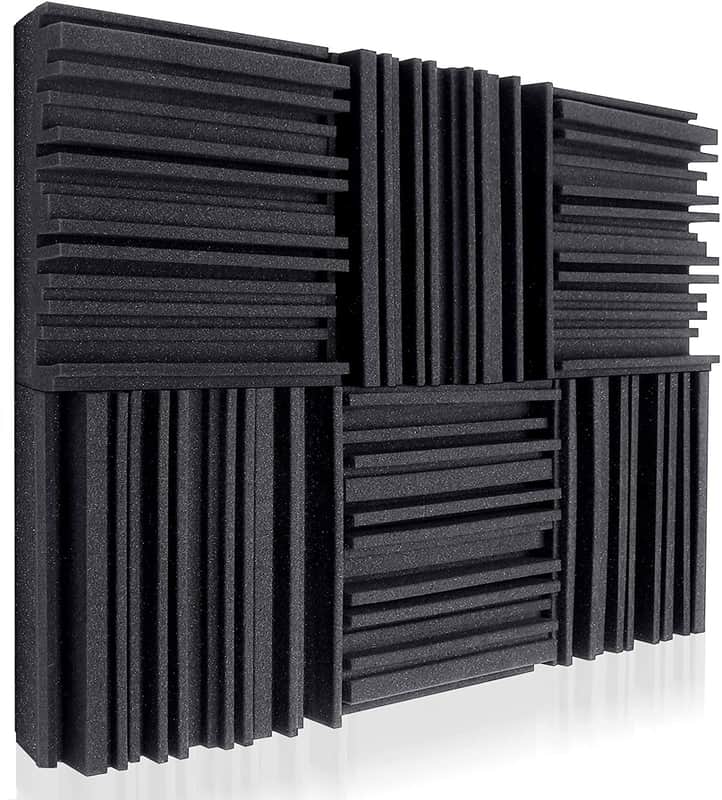 Acoustic Studio Absorption Foam Panel 12 Pack 2'' X 12'' X 12'' Broadband Sound Absorber image 1