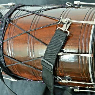 Naad Folk Musical Instrument Wedding Rosewood Sheesham Punjabi Bhangra Dhol With Bag 2022 Natural image 6
