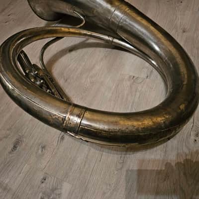 Helicon Eb Tuba Soviet 3 Valves Brass Pipe Wind Instrument Horn USSR Vintage and Rare image 6