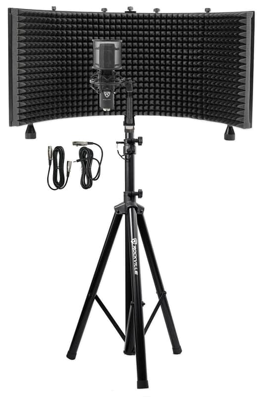 Rockville Pro Recording Studio Microphone+Isolation Shield+Mount+Filter+Stand image 1