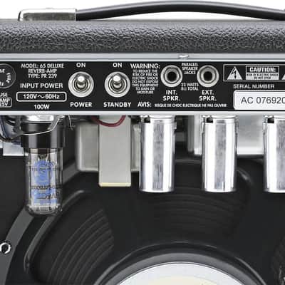 Fender '65 Deluxe Reverb Vintage Reissue Guitar Combo Amplifier (22 Watts, 1x12"), Black image 5
