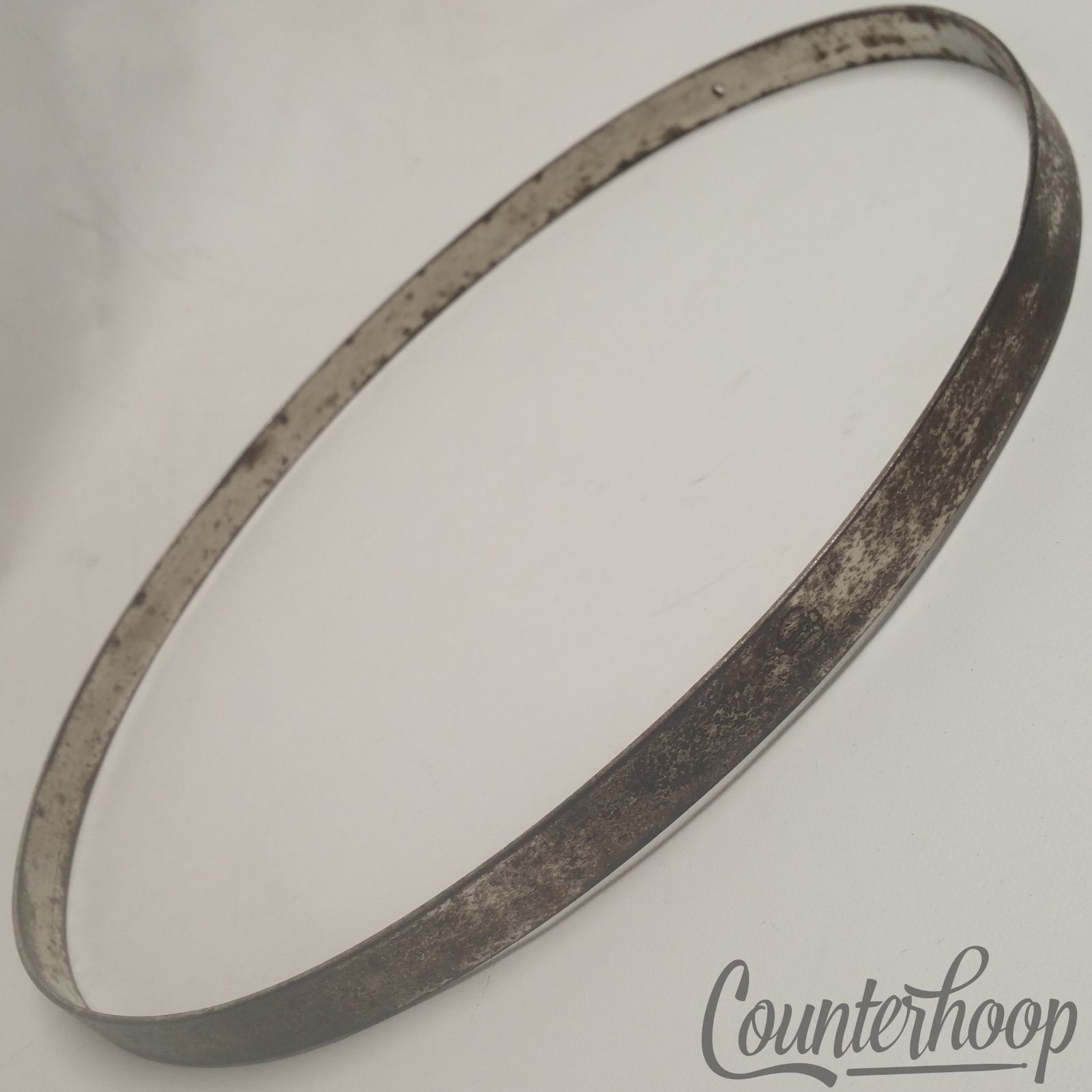 Leedy 14" Snare Batter Drum Rim/Hoop Nickel 10s Indianapolis Stamp Tom Resonant — main photograph