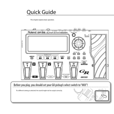 Roland GR-55 — 3 in 1 Owners Manual User Instructions — 107 Pages — USA Made image 5