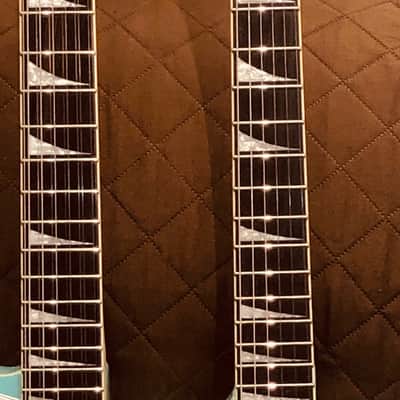 Eastwood SURFCASTER 12/6 Bound Tone-Chambered Mahogany Body Double Neck Electric Guitar w/Hard Case image 18