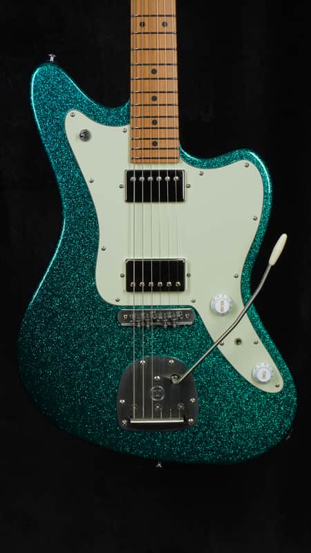Suhr Custom Classic JM in Aqua Sparkle with Mastery Bridge and Vibrato image 1