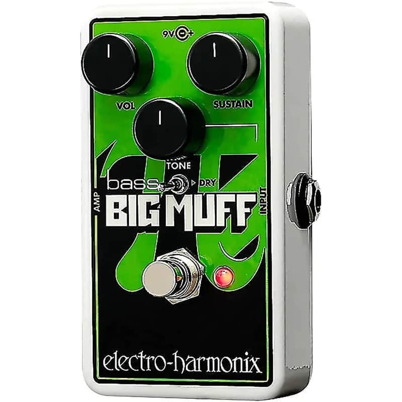 Electro-Harmonix Nano Bass Big Muff Pi Distortion / Sustainer - Green / Black image 1