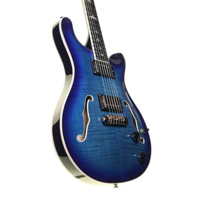 PRS SE Hollowbody II Electric Guitar, Faded Blue Burst w/Hard Case image 5