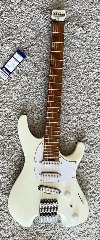 Ibanez ICHI10VWM Ichika Signature Headless Electric Guitar, Vintage White Matte image 1