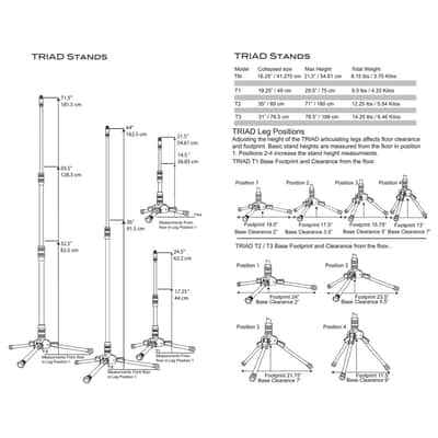 Triad-Orbit T2 Standard Tripod Mic Stand Standard tripod mic stand - 36-64 in image 4
