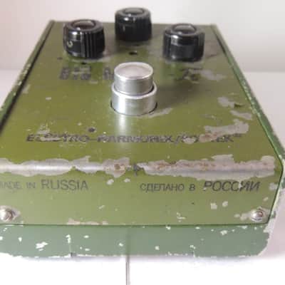 Vintage Electro Harmonix Tall Font Big Muff Pi Fuzz Pedal Made in Russia Sovtek image 2