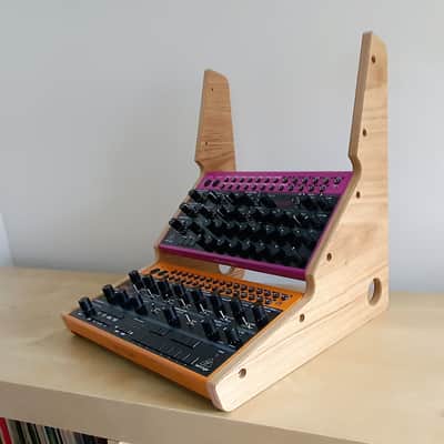 Behringer Crave, Edge & Spice - Oak Veneer Triple Stand from Synths And Wood