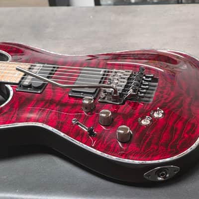 SCHECTER C-1 Hellraiser-S FR LH Left Hand SUSTANIAC SYSTEM! EMG 81 Floyd Rose AAA Quilt Top 24 Fret Super Strat Pro Lefty C1 Guitar image 1