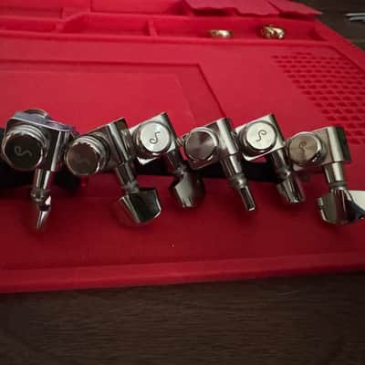 Schaller Schaller Germany F-Series 6-InLine 2-Pin Locking Tuners for Strat/Tele - NICKEL 2025 - Nickel image 2