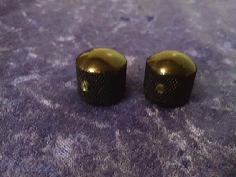Allparts 2X Dome Knob Black W/set screw image 1