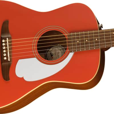 Fender Malibu Player Fiesta Red Acoustic Electric Guitar image 6
