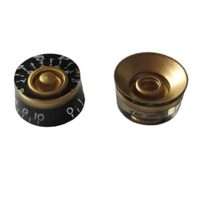 Les Paul Speed Knobs - Black with Gold Accent (Set of 4) image 2