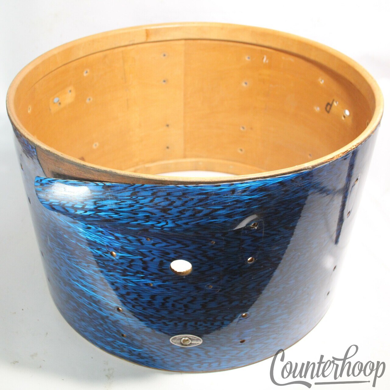 Slingerland 14x22"Blue Agate Buddy Rich Bass Drum Shell 3Ply 70s Sound King USA — main photograph