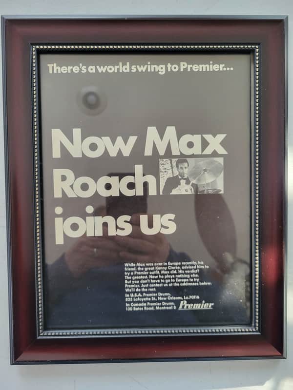 1968 Premier Drums promotional Ad Framed Max Roach Original image 1
