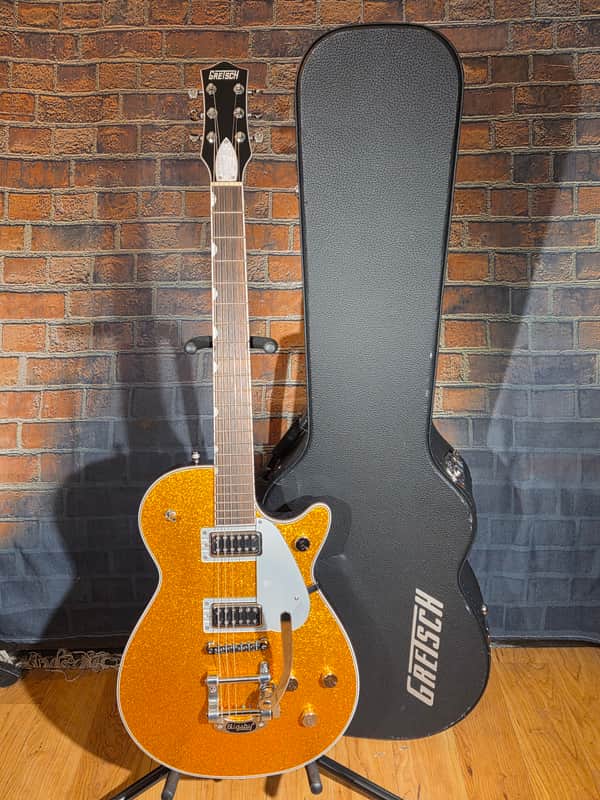 Gretsch 2025 G5230T Electromatic Jet FT Bigsby 2025 Gold Sparkle w/ Matching Gretsch HSC image 1