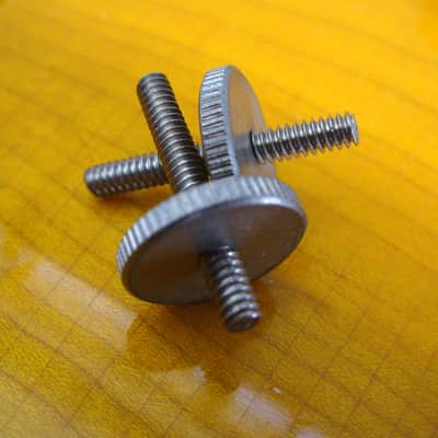Gibson AGED soft brass 50 thumbwheels + posts for vintage ABR-1 bridge Les Paul Royal Mount 2026 - Nickel image 3