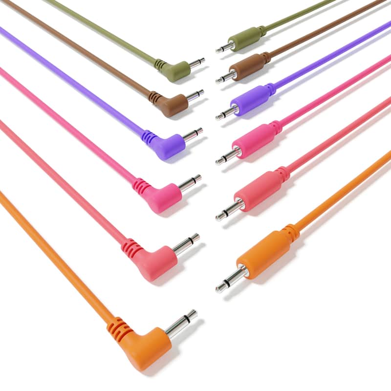 ExcelValley [6B-Pack | 120 cm - 47.24"] Hybrid Mono Modular Patch Cables TS 3.5mm 1/8" Eurorack Synth Synthesizer image 1