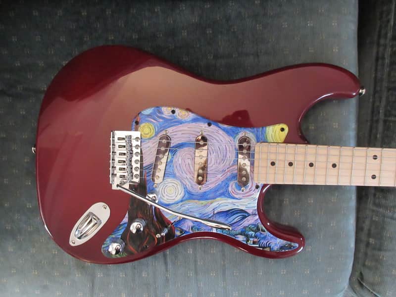 ~Cashified~ Indio Strat-Style - Van Gogh - "Starry Night" image 1