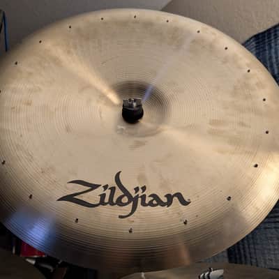 22" Zildjian 20 Rivets Chinese China Ride Crash Cymbal Swish Knocker 2020s - Traditional Natural image 4