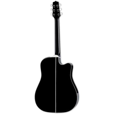 Takamine Dreadnought Cutaway Left Handed Acoustic Electric Guitar - Gloss Black image 3
