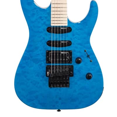ESP LTD MH203QM Electric Guitar See Thru Blue image 3