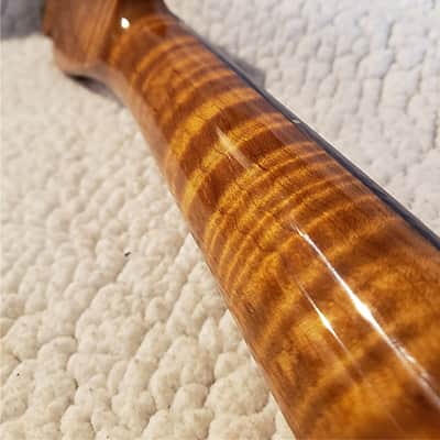 USA made roasted neck with amazing flame maple. Rosewood Fingerboard and Hidden fret tangs.Made for a Tele body # MRT-5A image 1