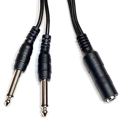9 Inch Long 1/4 Inch Mono TS Female to 2 X 1/4 Inch Male Mono TS Y Splitter Cable image 2
