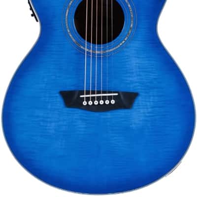 Washburn Festival EA15 Flame Transparent Blue image 1