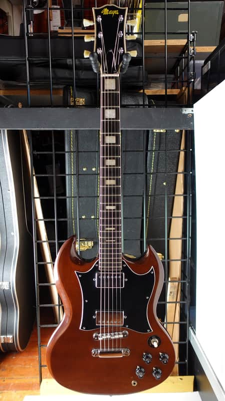 ジャンク　maya ギター Vintage Maya MIJ SG Style Guitar - Dark Red/Brown | Reverb