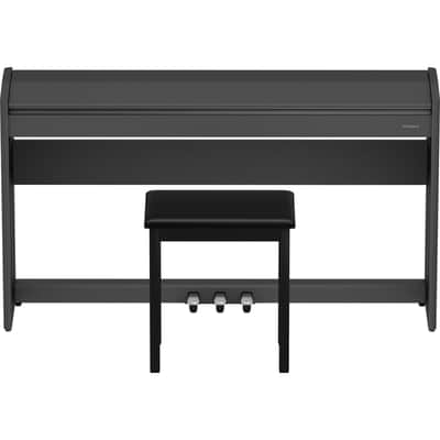Roland F-107-BK 88-Key Slim Digital Piano w/ Stand, Bench, and 3-pedals, Black image 12