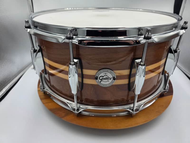 Gretsch Walnut 6.5x14" Snare Drum - Walnut with Maple Inlay image 1