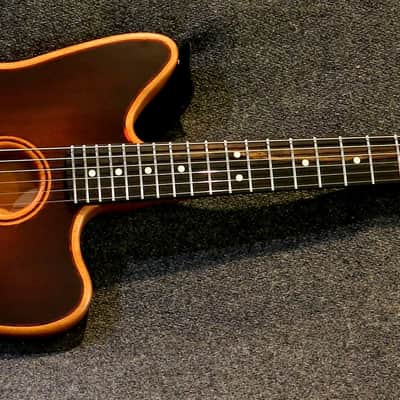 Fender American Acoustasonic Jazzmaster All-Mahogany 2023 Bourbon Burst image 2