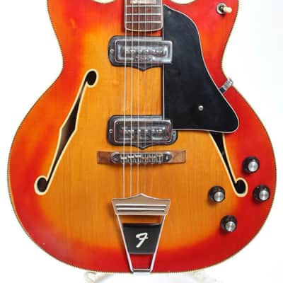 1967 Fender Coronado II cherry sunburst checkerboard binding image 2