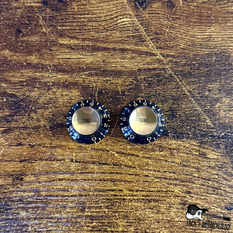 Gibson Custom Shop Reflector Knobs- 2 Tone (2020s - Black/Gold) image 1