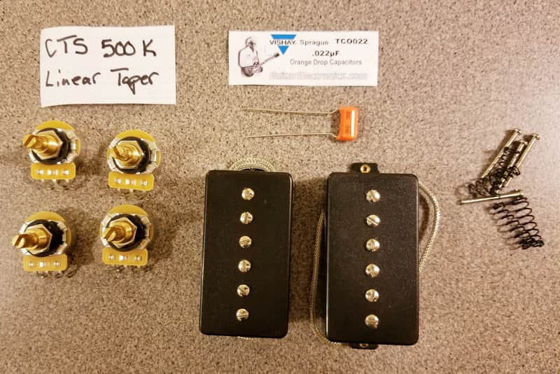 BG Pickups Pure 90 Humbucker sized P90s, Pots & Caps 2017 Black image 1