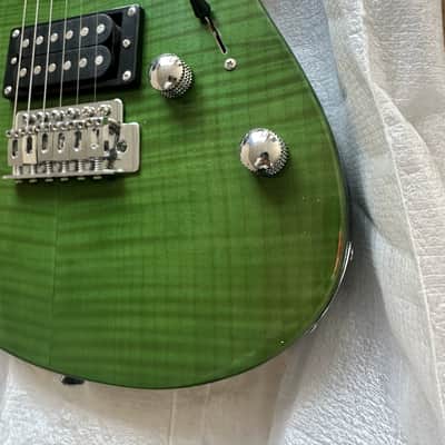Custom Green HH Electric Guitar, Tiger Maple Top Body, Maple Neck image 6