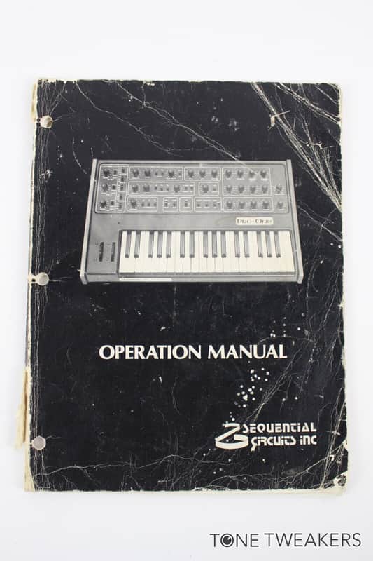 Sequential Circuits Pro-One Synthesizer Operation Manual VINTAGE SYNTH DEALER image 1