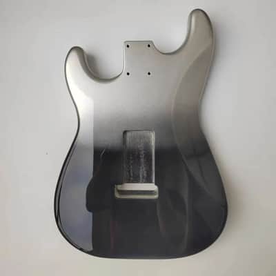 Silver Black 2 Piece Alder Guitar Body image 2