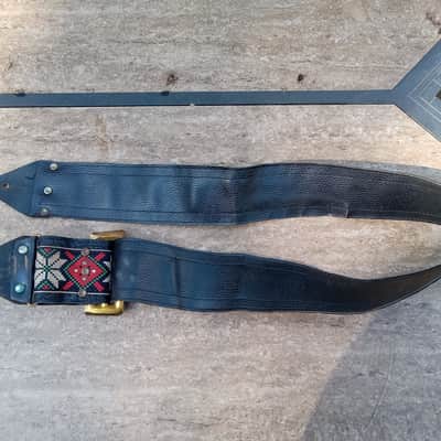Vintage 1970's Ace-Style 3" Wide Guitar / Bass Strap! Flower Pattern, Metal Buckle! image 4