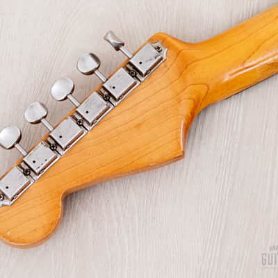 1961 Fender Stratocaster Vintage Guitar Sunburst Slab Board w/ Flame Neck, Hangtag, Strap & Case image 5