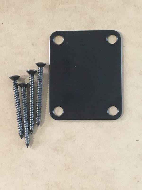 Vintage Fender Gotoh Japan Luthier Parts Neck Plate Black Plus 4 Mounting Screws image 1