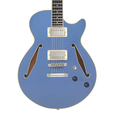 D'Angelico DAESSTSLBSNS EXCEL SS TOUR Single Cutaway Semi-Hollow Body 3 Piece Maple/Walnut/Maple Neck 6-String Electric Guitar w/Gig Bag image 4