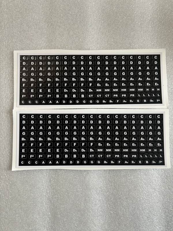Andrew Zajac 160 Flat Key Labels White on Black (2 Pack) image 1